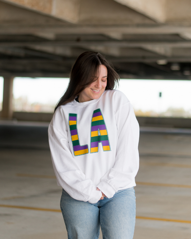 LA Mardi Gras Stripes Sweatshirt | Mardi Gras Shirts