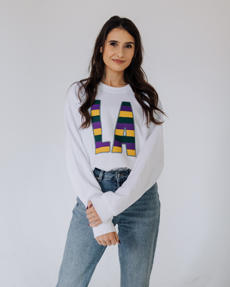 LA Mardi Gras Stripes Sweatshirt | Mardi Gras Shirts
