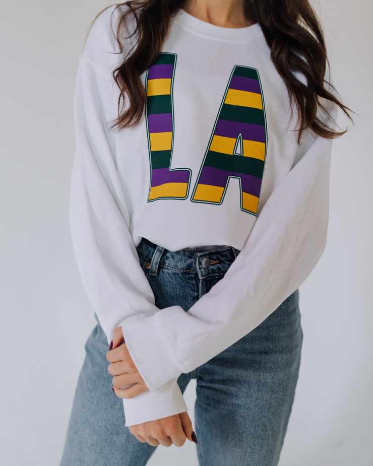 LA Mardi Gras Stripes Sweatshirt | Mardi Gras Shirts