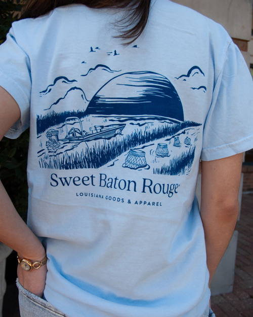 Louisiana Crawfish Pond  Pocket T-Shirt | Crawfish T-Shirt