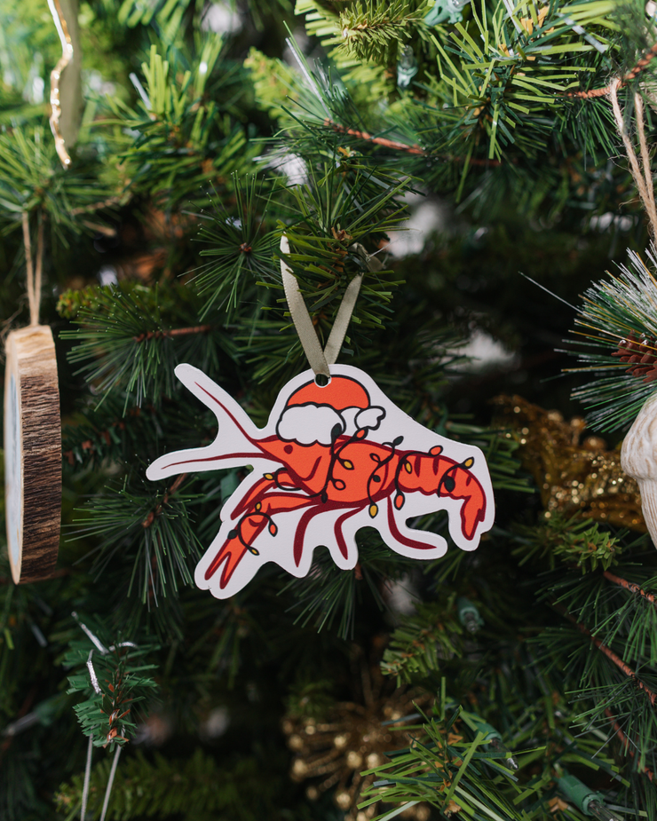 Crawfish Santa Ornament