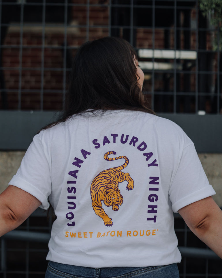  FanPrint LSU Tigers T-Shirt - Louisiana Saturday Night Inside  State Map - Men's Tee/Purple/S : Sports & Outdoors